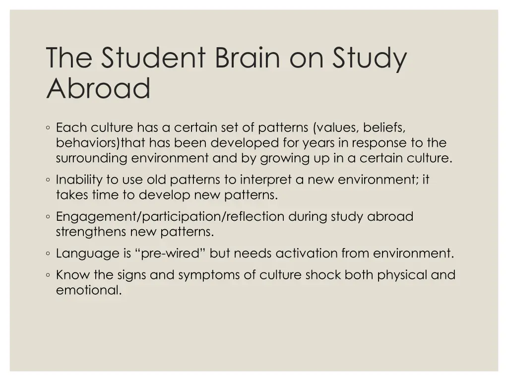 the student brain on study abroad