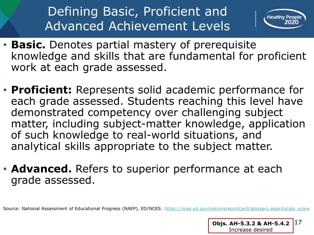 defining basic proficient and advanced
