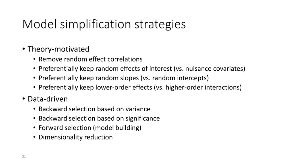model simplification strategies