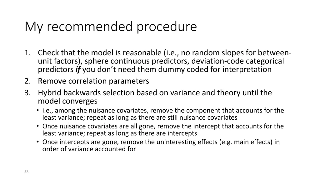 my recommended procedure