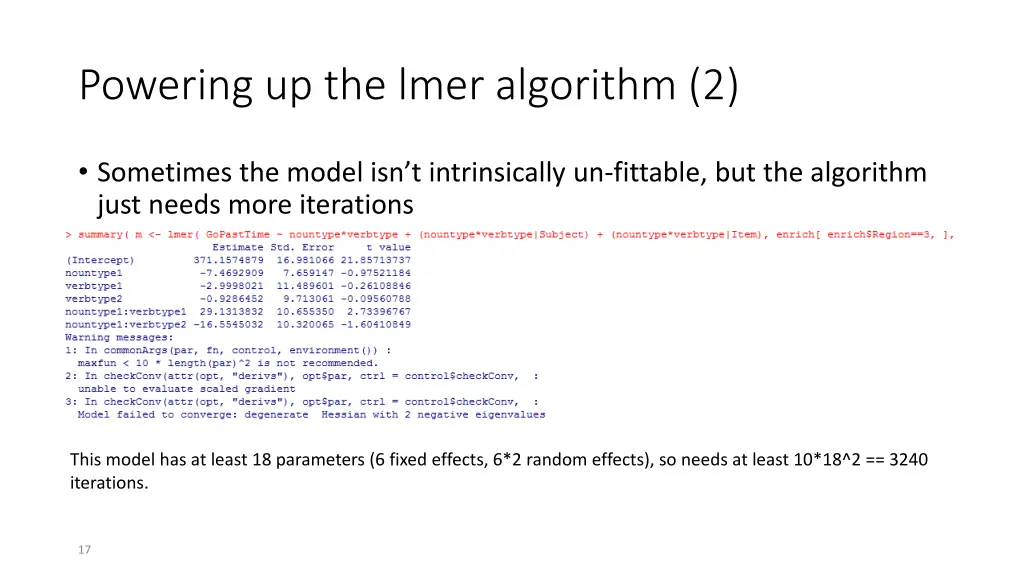 powering up the lmer algorithm 2