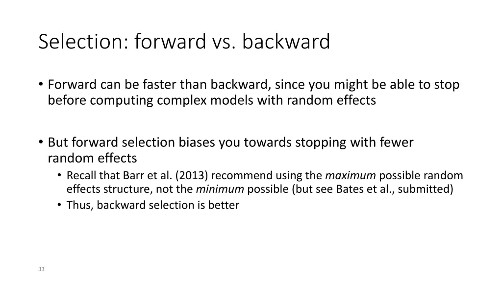 selection forward vs backward