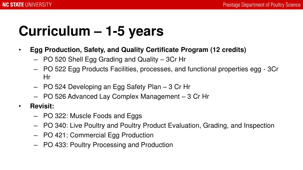 curriculum 1 5 years