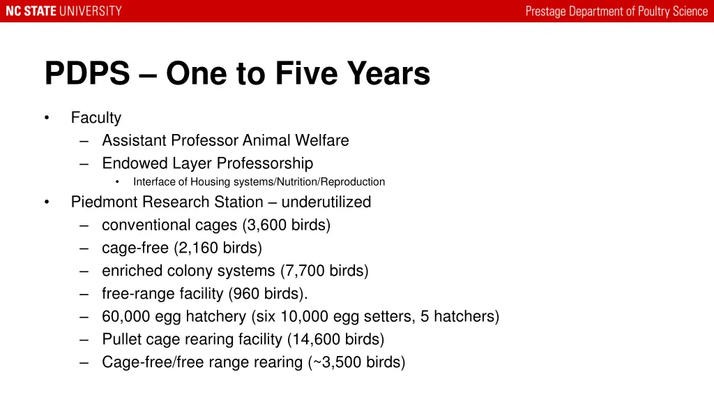 pdps one to five years