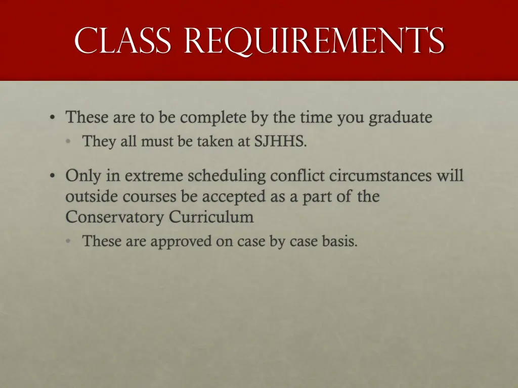 class requirements