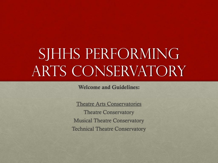 sjhhs performing arts conservatory