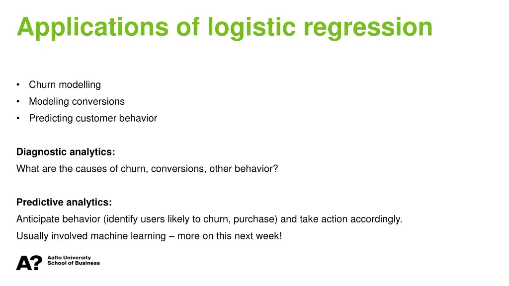 applications of logistic regression