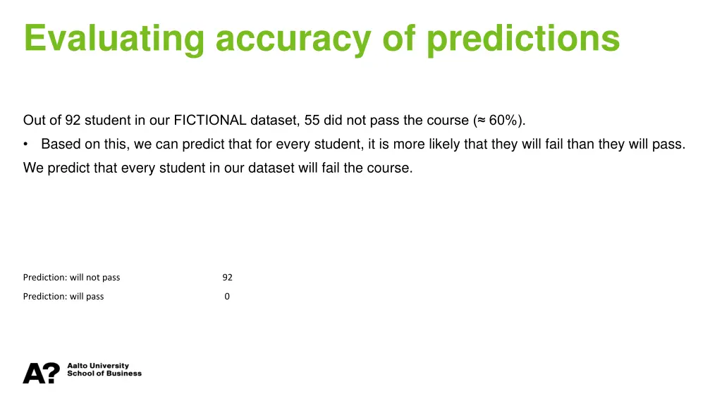 evaluating accuracy of predictions