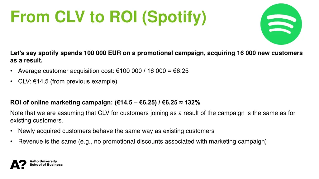 from clv to roi spotify