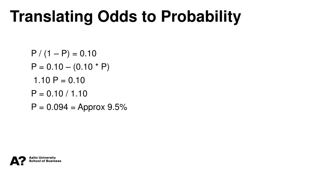 translating odds to probability