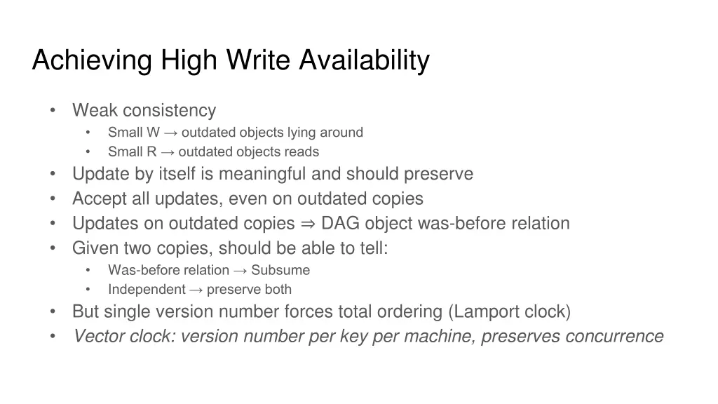achieving high write availability 1