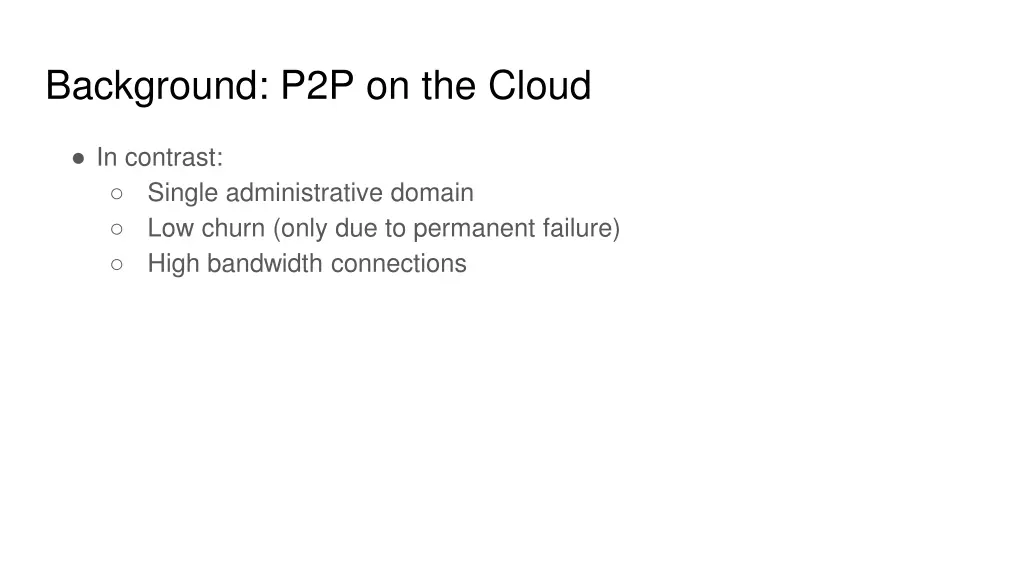 background p2p on the cloud
