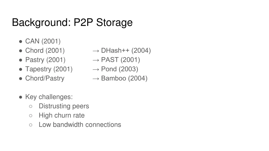 background p2p storage
