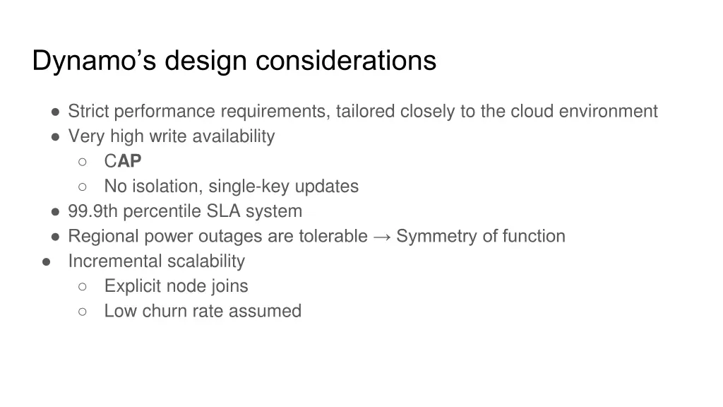 dynamo s design considerations