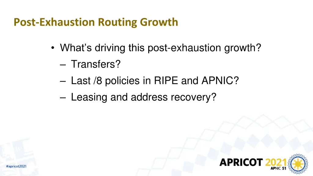 post exhaustion routing growth