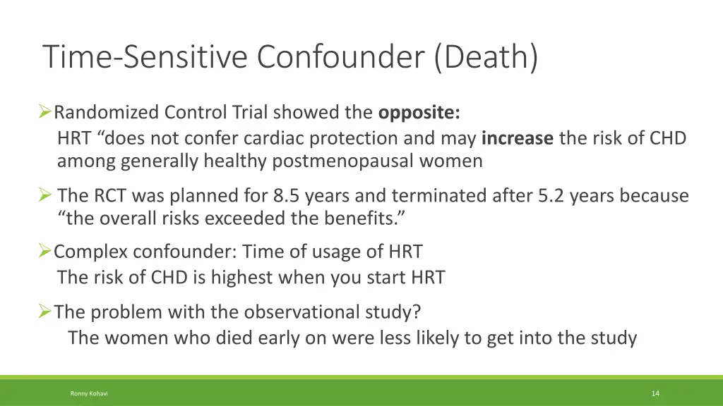 time sensitive confounder death