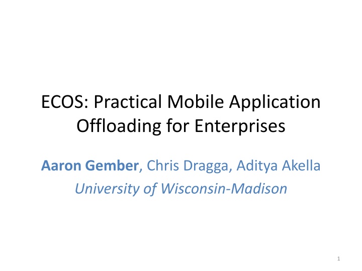 ecos practical mobile application offloading