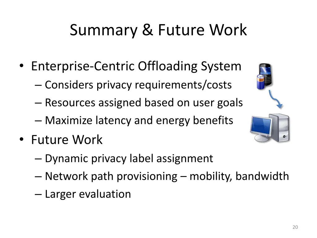 summary future work