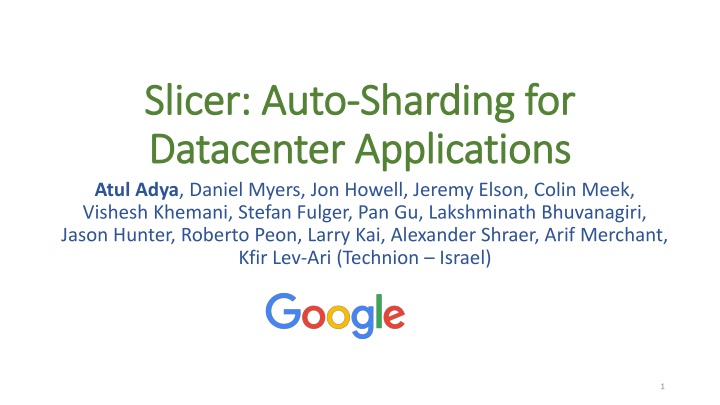 slicer auto slicer auto sharding datacenter