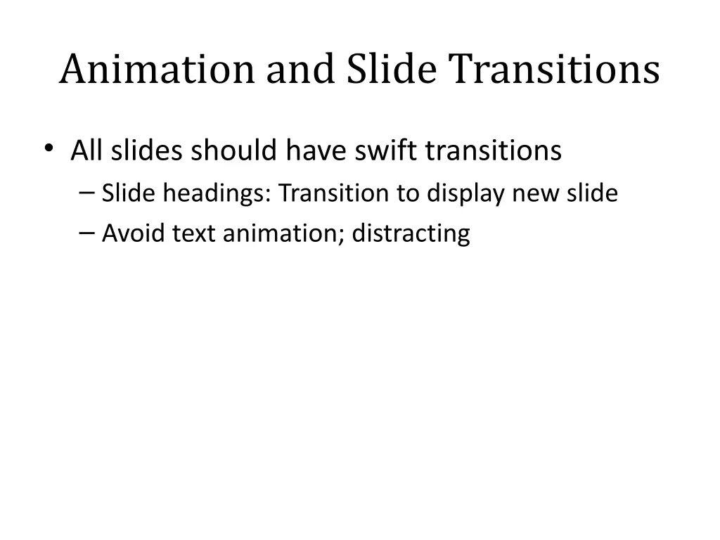animation and slide transitions