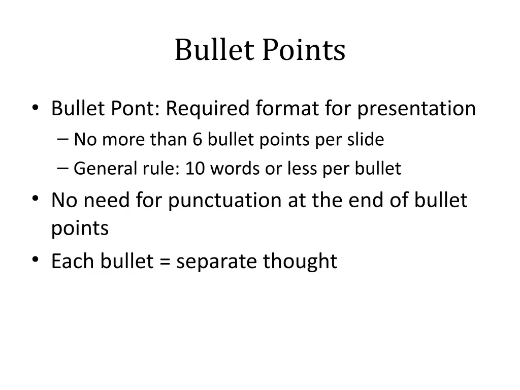 bullet points