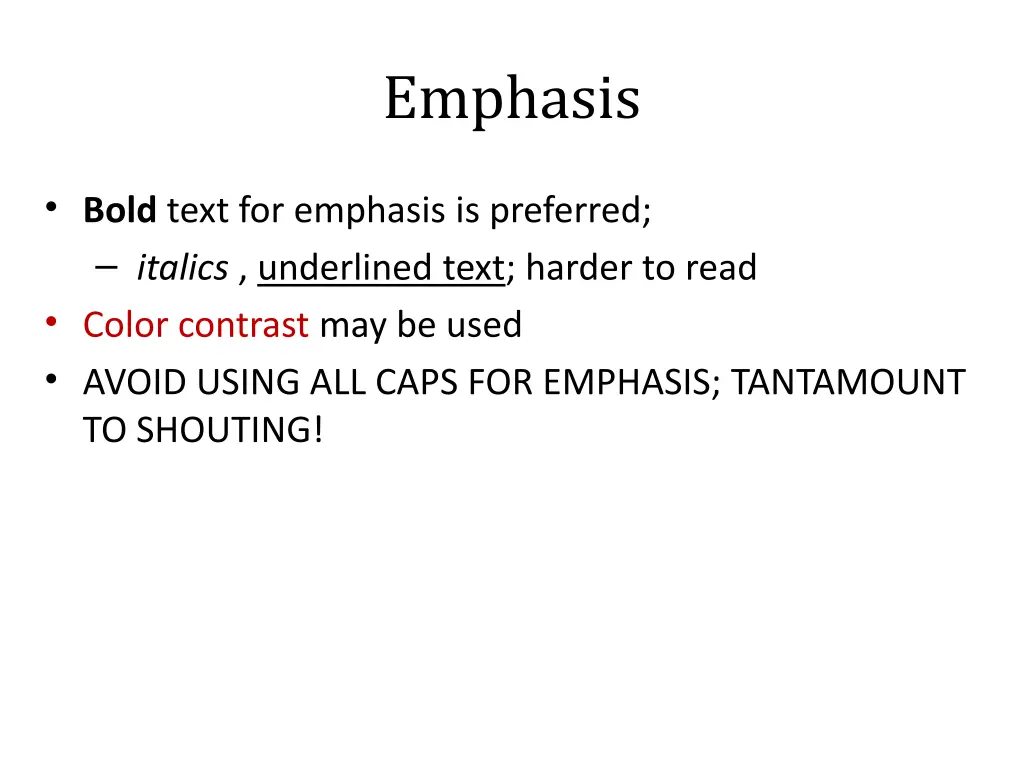emphasis