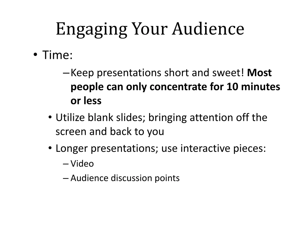engaging your audience