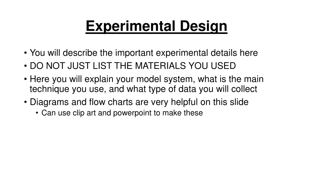 experimental design