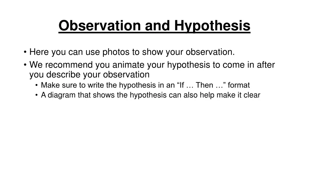 observation and hypothesis