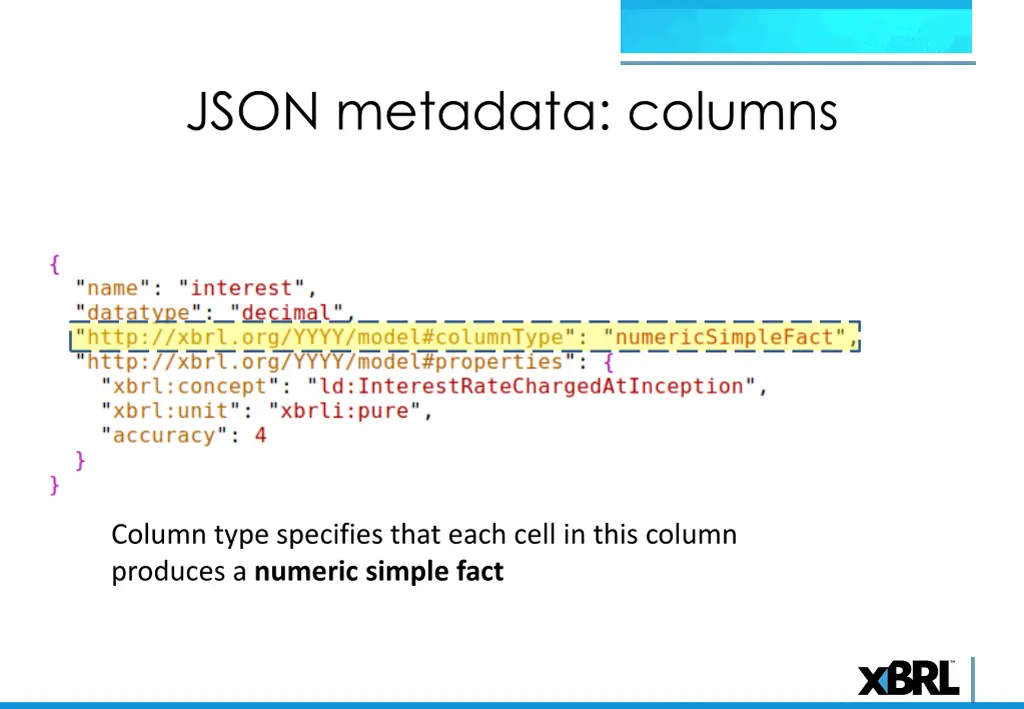 json metadata columns 1
