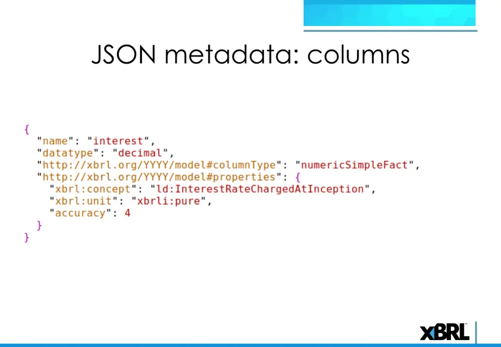 json metadata columns