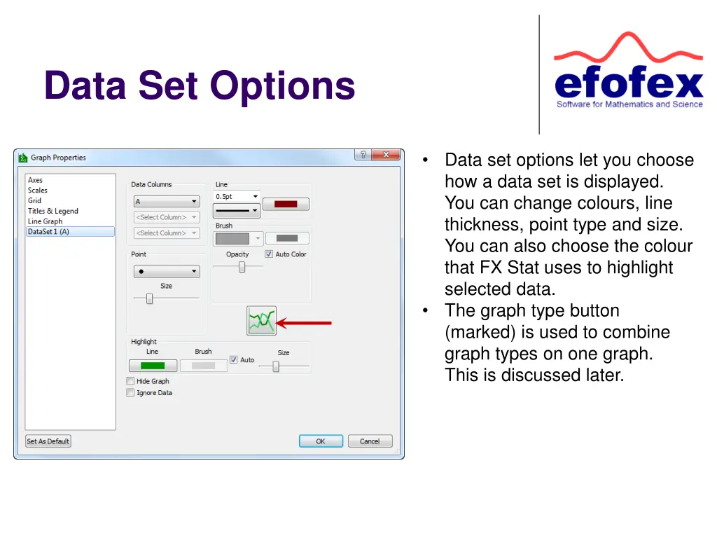 data set options
