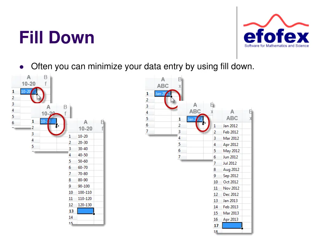fill down