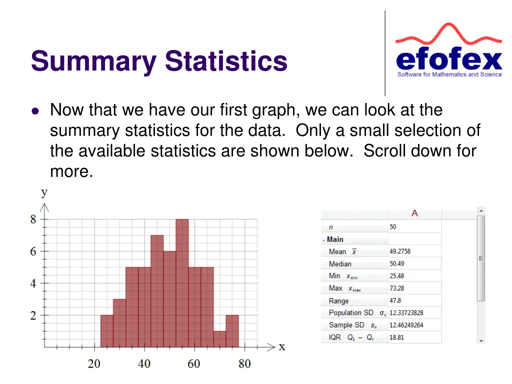 summary statistics