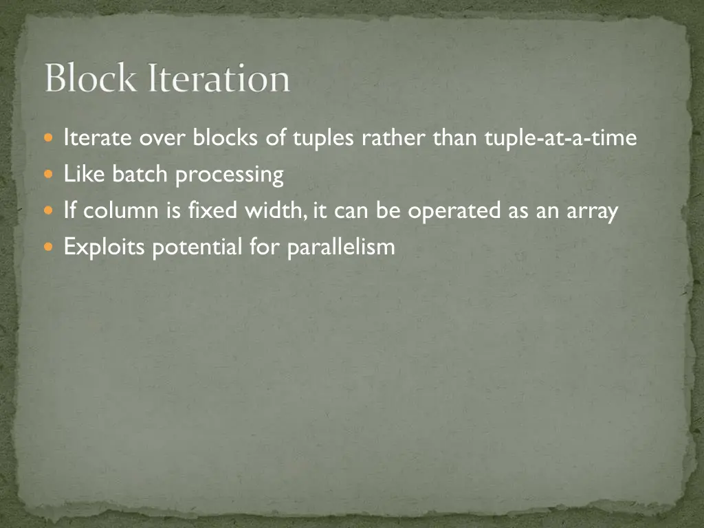 block iteration