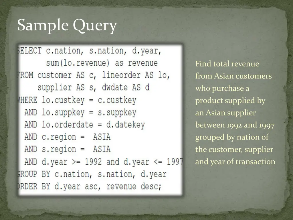 sample query