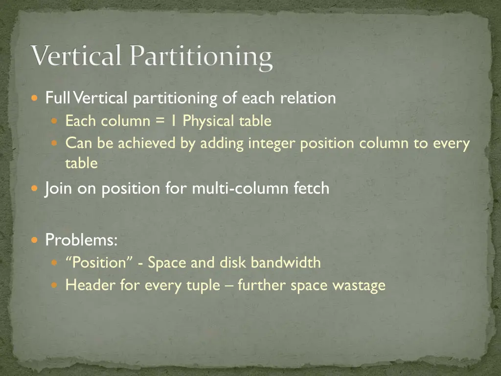 vertical partitioning