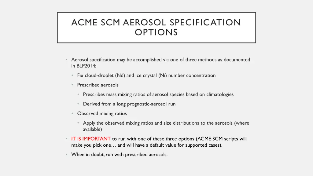 acme scm aerosol specification options
