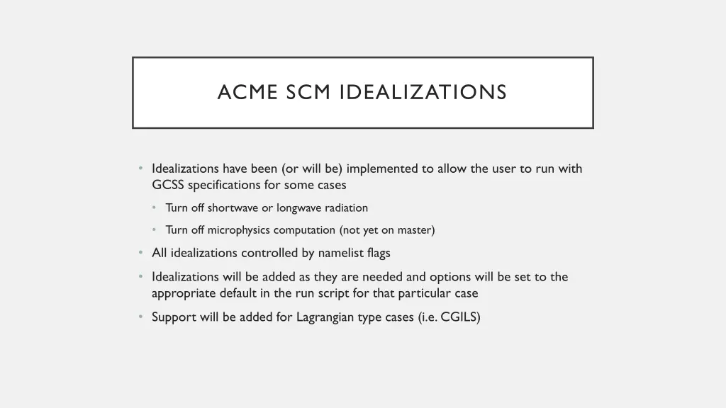 acme scm idealizations