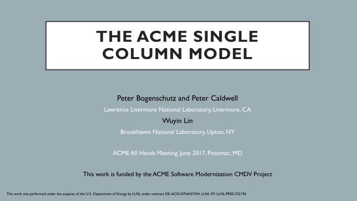 the acme single column model