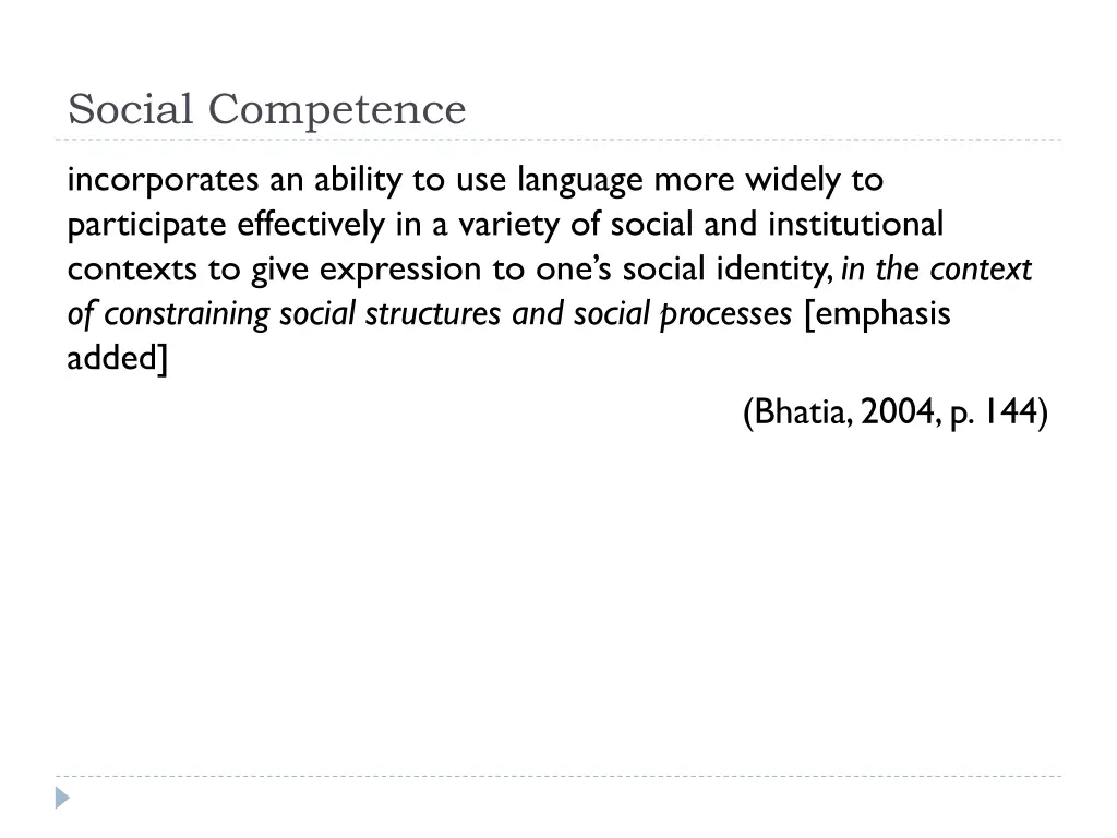 social competence