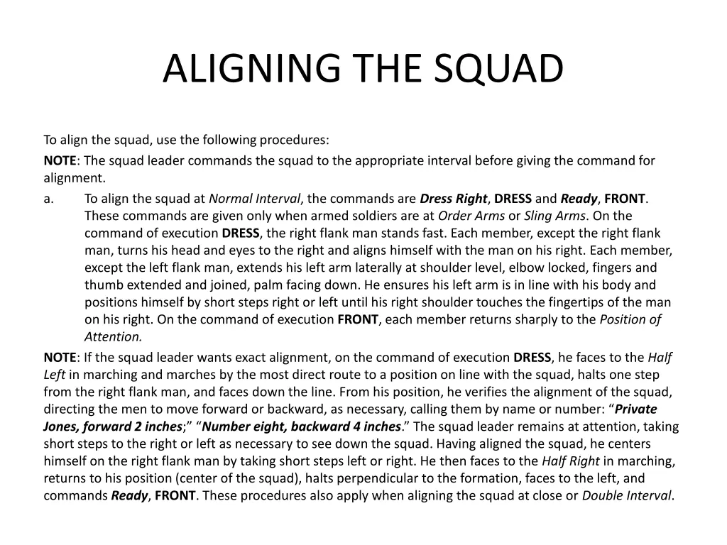 aligning the squad