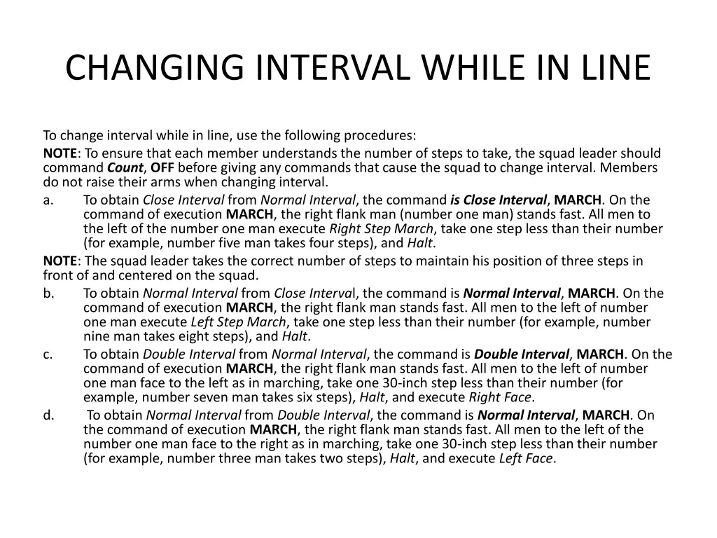 changing interval while in line