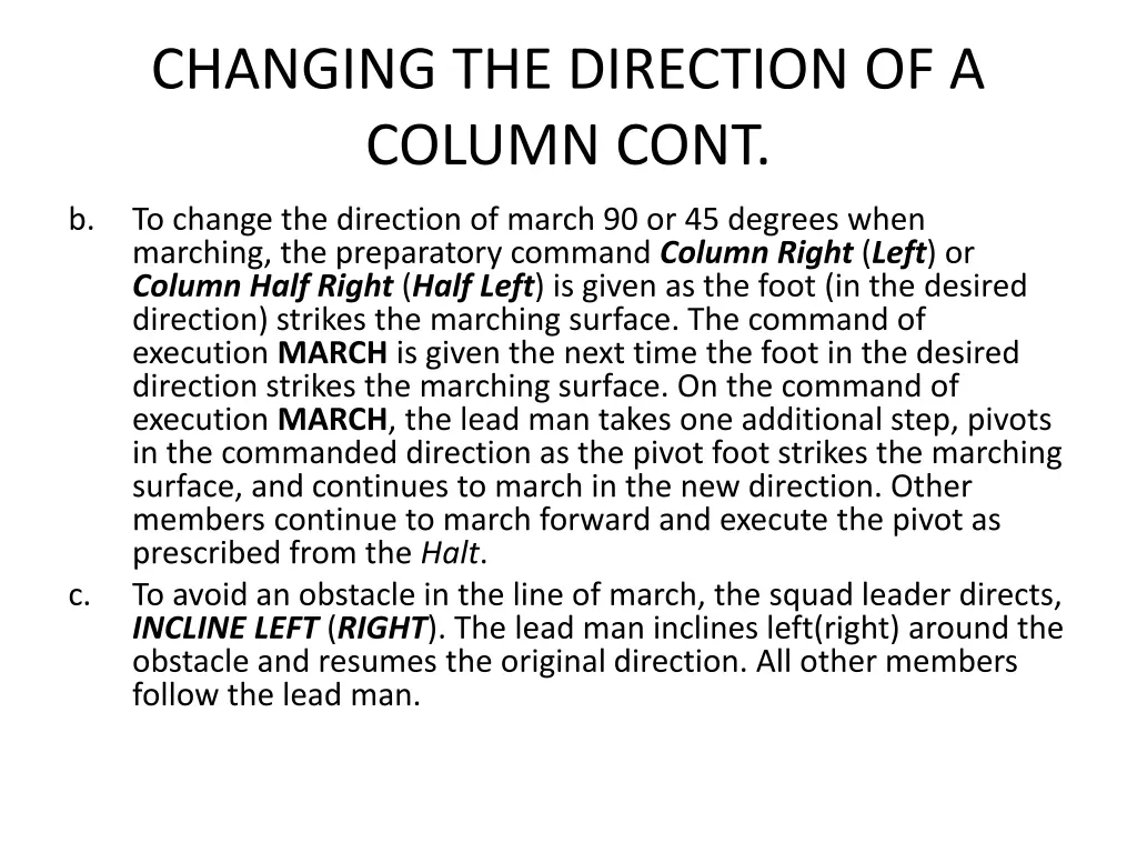 changing the direction of a column cont
