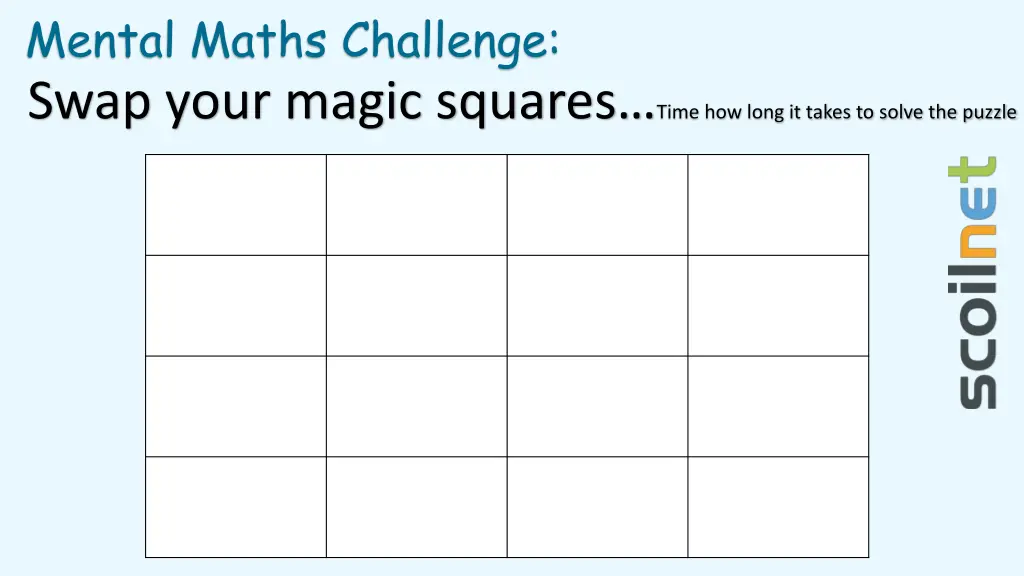 mental maths challenge swap your magic squares