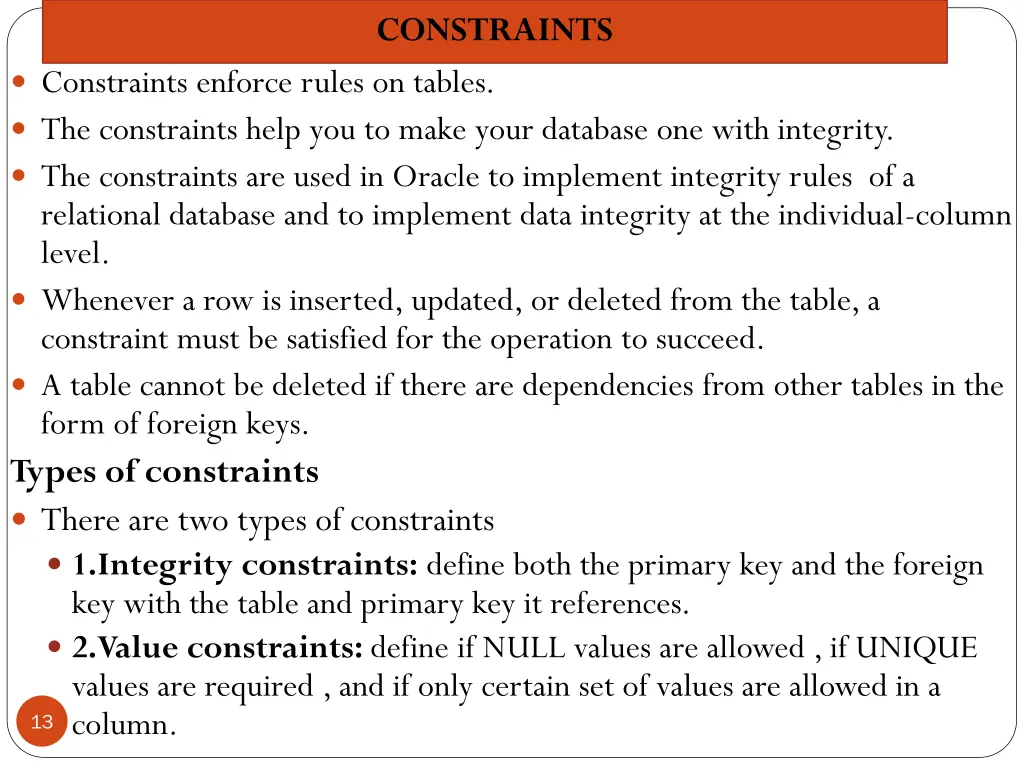 constraints