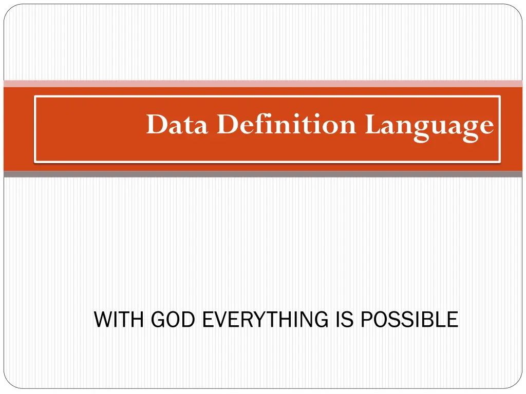 data definition language