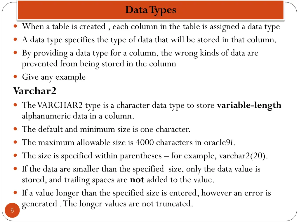 data types