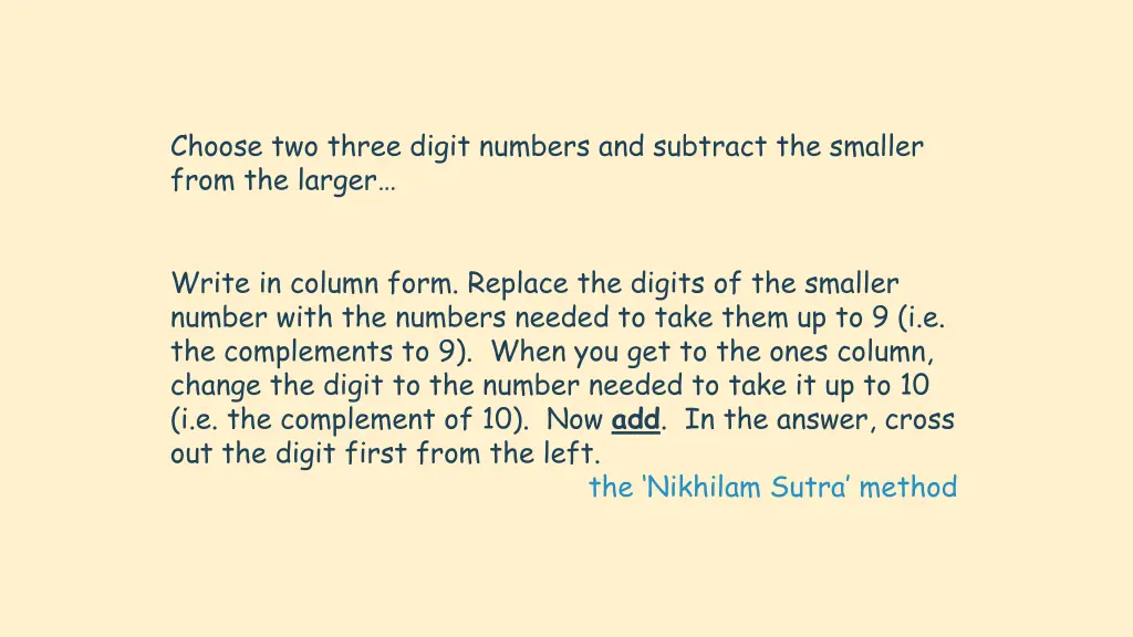 choose two three digit numbers and subtract 4