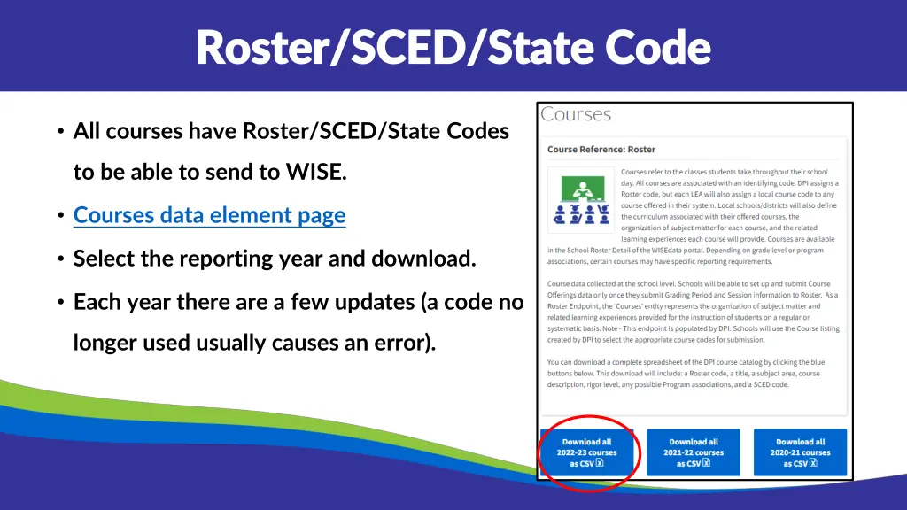 roster sced state code roster sced state code